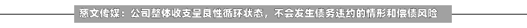 慈文传媒：公司整体收支呈良性循环状态	，不会发生债务违约的情形和偿债风险-第2张图片