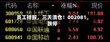 员工持股，三天清仓！002081，跌停-第2张图片