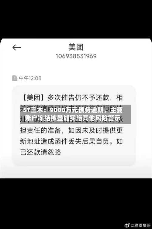 ST三木：9000万元债务逾期，主要账户冻结被叠加实施其他风险警示-第2张图片