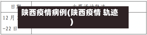 陕西疫情病例(陕西疫情 轨迹)-第2张图片