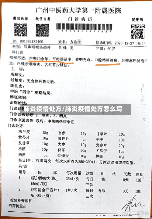 肺炎疫情处方/肺炎疫情处方怎么写-第3张图片