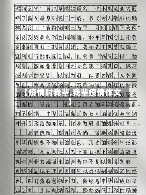 【疫情时我辈,我辈疫情作文】
