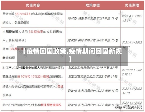 【疫情回国政策,疫情期间回国新规】