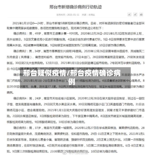 邢台疑似疫情/邢台疫情确诊病例-第2张图片