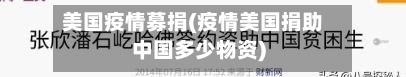 美国疫情募捐(疫情美国捐助中国多少物资)-第1张图片